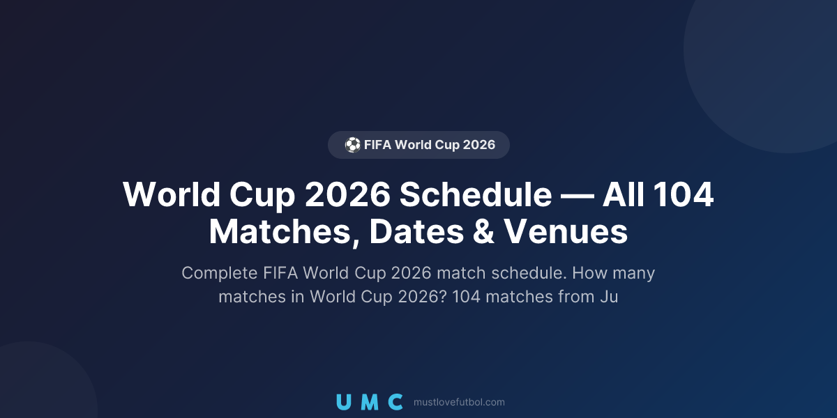 World Cup 2026 Schedule — All 104 Matches, Dates & Venues | Must Love