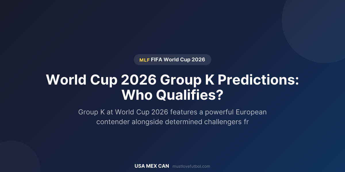 World Cup 2026 Group K Predictions: Who Qualifies? | Must Love Futbol