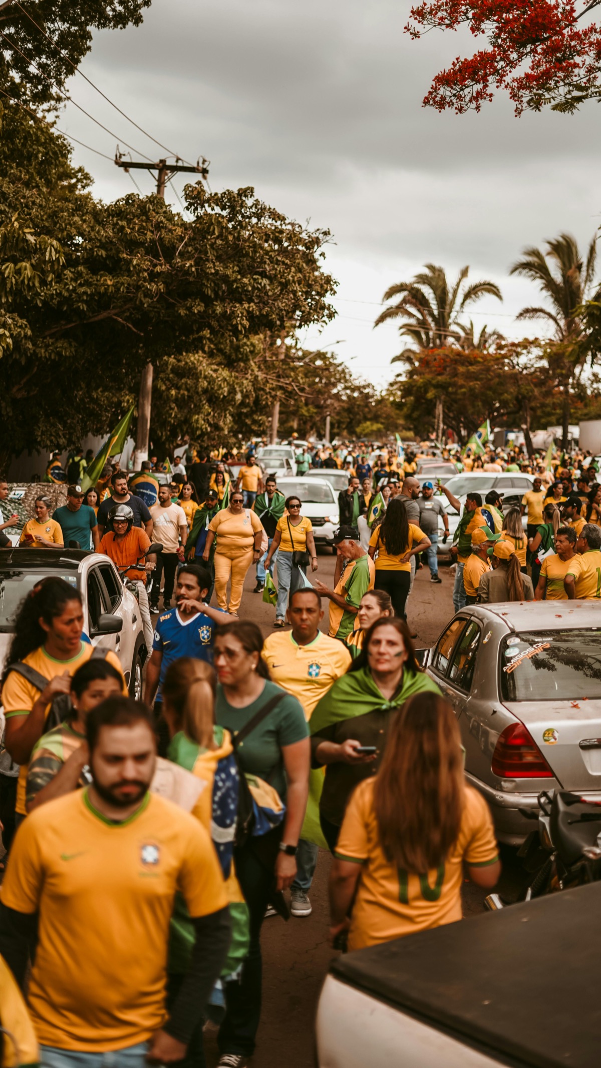 Football supporters celebrating in Brazil